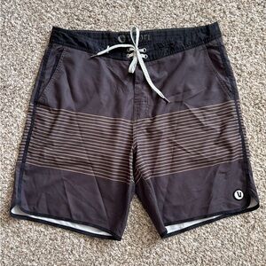 Vuori Men's Charcoal and Tan Board Shorts